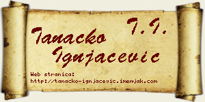 Tanacko Ignjačević vizit kartica